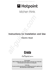 Hotpoint Creda Series Instructions For Installation And Use Manual