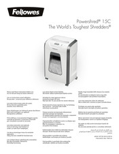 Fellowes Powershred 15C Manual