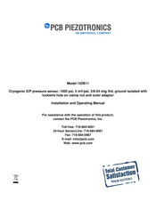 Amphenol PCB Piezotronics 102B11 Installation And Operating Manual