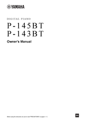 Yamaha P-145BT Owner's Manual