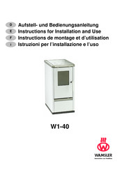 Wamsler W1-40 Instructions For Installation And Use Manual