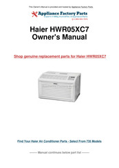 Haier HWR05XC7 User Manual