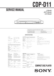 Sony CDP-D11 Service Manual