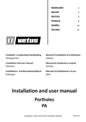 Vetus PA4317 Installation And User Manual