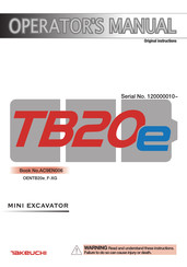 Takeuchi TB20e Original Instructions Manual