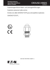 Eaton Crouse-Hinds GHG9609250P0003 Operating Instructions Manual