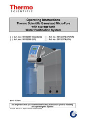 Thermo Scientific MicroPure 50132369 Operating Instructions Manual