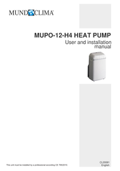 mundoclima MUPO-12-H4 User And Installation Manual
