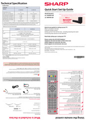 Sharp LC-40FI5012K Operating Instructions Quick Start Set Up Manual