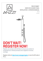 Anzzi DION SP-AZ082 Series Installation & Operation Manual