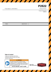 Atlas Copco Pro P2522 Product Instructions