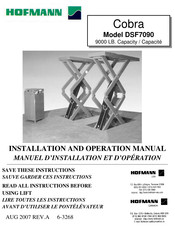 Hofmann Cobra Installation And Operation Manual