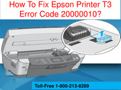 Epson T3 Series How To Fix