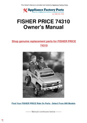 Fisher-Price Power Wheels 74310 Owner's Manual With Assembly Instructions