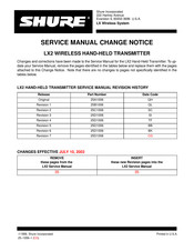 Shure LX2 Service Manual