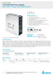 Delta LYTE DRL-48V120W1A Series Technical Data Sheet