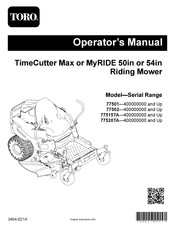 Toro TimeCutter MyRIDE 50 Operator's Manual