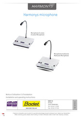 Bodet harmonys Manual
