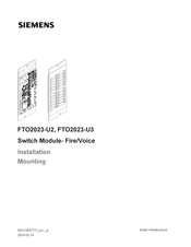 Siemens FTO2023-U3 Installation Manual