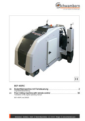 Schwamborn BEF 400RC Operating Manual