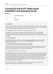 CORNING SCRN-610-77-EQ Installation And Operating Manual
