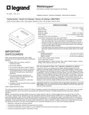Legrand Wattstopper LMSH-PS610 Installation Instructions Manual