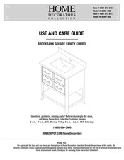 Home Decorators Collection BROOKBANK 8280-36B Use And Care Manual