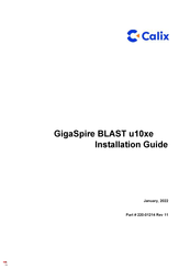 Calix GigaSpire BLAST u10xe Installation Manual