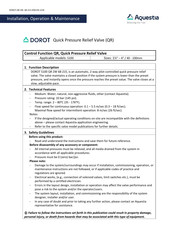 Aquestia DOROT S100 Installation Operation & Maintenance