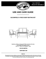 HAMPTON BAY BLOOMFIELD 151-039-4DS-V1 Use And Care Manual
