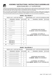 MAZIN FURNITURE B2005 Assembly Instructions Manual