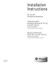 GE ZDP366 Installation Instructions Manual