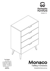 fantastic furniture Monaco TallBoy 4 Drawers Assembly Instructions Manual