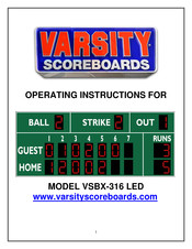 VARSITY Scoreboards VSBX-316 LED Operating Instructions Manual