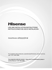 Hisense AP0522CR1W Use And Installation Instructions