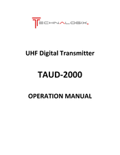 Technalogix TAUD-2000 Operation Manual