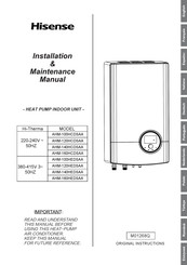 Hisense AHM-100HEDSAA Installation & Maintenance Manual