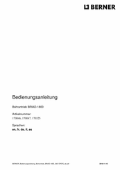 Berner 170047 Safety And Instruction Manual