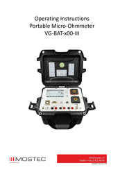 Mostec VG-BAT- 00-III Series Operating Instructions Manual