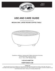 HAMPTON BAY MEGAN LARGE ROUND COFFEE TABLE Use And Care Manual