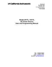 California Instruments 251TL User And Programming Manual