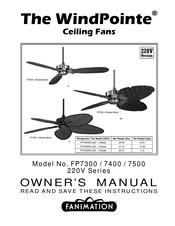 Fanimation Windpointe FP7300RS-220 Owner's Manual