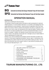 Tsurumi Pump SFQ Operation Manual