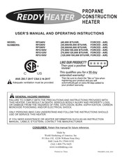 ReddyHeater RFG100V User's Manual And Operating Instructions