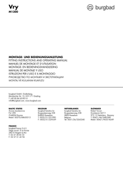 burgbad Vry SGUL123 Fitting Instructions And Operating Manual