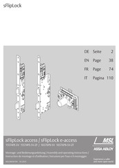 Assa Abloy sFlipLock e-access 16576PBa-SV Assembly And Operating Instructions Manual