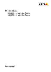 Axis M1137 Mk II User Manual