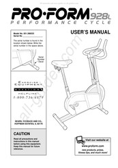 Pro-Form 928L PERFORMANCE CYCLE User Manual