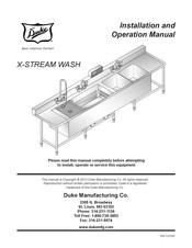 Duke X-STREAM WASH Installation And Operation Manual