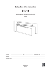 Eco ETS 42-R Mounting And Operating Instructions